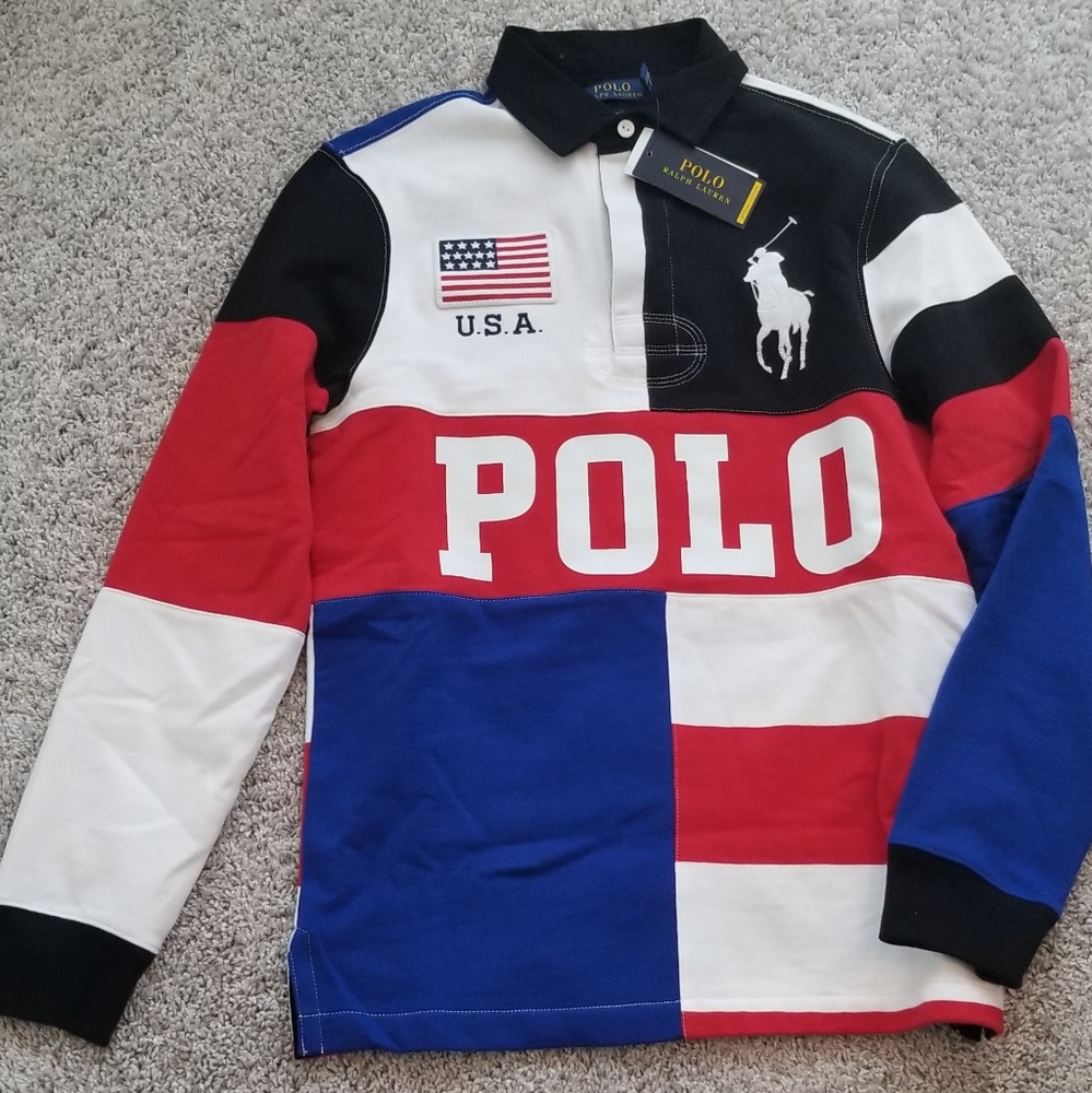 Polo Ralph Lauren Big Pony Flag Rugby Sz S
